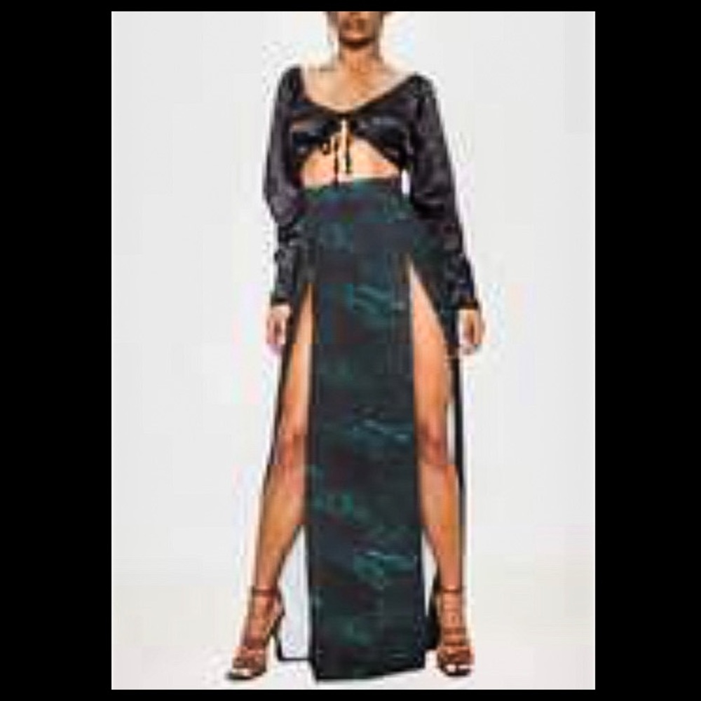 PLT Double Slit Maxi Skirt